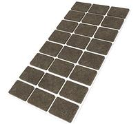 Adsamm® / 24 x Patins en Feutre/Bruns / 25x35 mm/rectangulaire/épaisseur 3,5 mm/Patins glisseurs Auto-adhésifs de qualité optimale