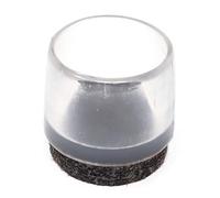 Adsamm® / 32 x Embouts extérieur avec feutre / transparent / Ø 17 - 18 mm / rond / robuste glisseur à fixer sur tout les jambes rondes des meubles / pour zones sèches et humides