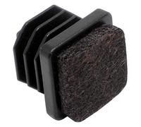 Adsamm® / 32 x Embouts Insert à ailettes avec Feutre/Noir / 14x14-16x16 mm/carré/Patin glisseur avec Feutre de la qualité Premium Adsamm® / pour Pieds tubulaires