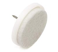 Adsamm® / 32 x patins en feutre avec clou / blancs / Ø 35 mm / rond / patins glisseurs à pointe de qualité optimale de Adsamm®