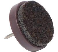 Adsamm® / 32 x patins en feutre avec clou / bruns / Ø 24 mm / rond / patins glisseurs à pointe de qualité optimale de Adsamm®