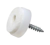 Adsamm® / 32 x patins en feutre avec vis / blancs / Ø 20 mm / rond / patins glisseurs pour visser de qualité Top de Adsamm®