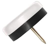 Adsamm® / 32 x patins glisseurs en plastique avec amortisseur en caoutchouc et clou / blancs / Ø 30 mm / rond / pieds glisseurs en plastique et gomme à clou pour meubles