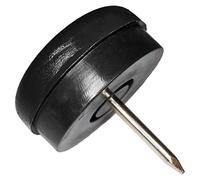 Adsamm® / 32 x patins glisseurs en plastique avec amortisseur en caoutchouc et clou / noirs / Ø 25 mm / rond / pieds glisseurs en plastique et gomme à clou pour meubles