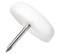 Adsamm® / 32 x patins glisseurs en plastique avec clou / blancs / Ø 22 mm / rond / pieds glisseurs en plastique à clou pour meubles, de qualité optimale de Adsamm®