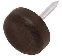 Adsamm® / 32 x patins glisseurs en plastique avec clou / bruns / Ø 15 mm / rond / pieds glisseurs en plastique à clou pour meubles, de qualité optimale de Adsamm®