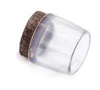 Adsamm® / 4 x Embouts extérieur avec feutre / transparent / Ø 15 - 16 mm / rond / robuste glisseur à fixer sur tout les jambes rondes des meubles / pour zones sèches et humides