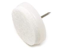 Adsamm® / 4 x Patins en Feutre avec Clou/Blancs/Ø 28 mm/Rond/Patins glisseurs à Pointe de qualité optimale de Adsamm®