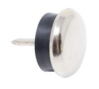 Adsamm® / 4 x patins glisseurs en métal avec amortisseur et clou / argentés / Ø 20 mm / rond / pieds glisseurs en métal et gomme à clou pour meubles