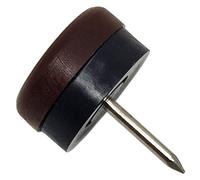 Adsamm® / 4 x patins glisseurs en plastique avec amortisseur en caoutchouc et clou / bruns / Ø 20 mm / rond / pieds glisseurs en plastique et gomme à clou pour meubles