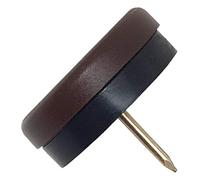 Adsamm® / 4 x patins glisseurs en plastique avec amortisseur en caoutchouc et clou / bruns / Ø 30 mm / rond / pieds glisseurs en plastique et gomme à clou pour meubles