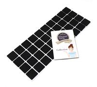 Adsamm® / 40 x Patins en Feutre/Noirs / 25x25 mm/carré/épaisseur 3,5 mm/Patins glisseurs Auto-adhésifs de qualité optimale