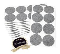 Adsamm® / 80 x Patins en Feutre/Gris/Ø 60 mm/Rond/épaisseur 3,5 mm/Patins glisseurs Auto-adhésifs de qualité optimale