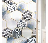 ADSFG Film De Fenêtre De Confidentialité pour Pare-Soleil De Salle De Bain Film De Vitrail Givré Statique sans Colle 50 cm X 200 cm Rideau De Film D'isolation Thermique De Protection Solaire,O