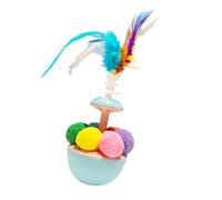 Adsfvs Cat de Balle de Plumes, Boule de Plume pour Chats,Balance Swing Ball | Portable Cat Feather Interactive Auto-Play Ennui Tytom for Outdoor Kitten Exercice