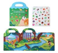 Adsfvs Livre d'autocollants de véhicules, Livres d'autocollants réutilisables Toys,Papier de Puzzle Portable imperméable - Outil d'apprentissage éducatif précoce Pliable pour l'âge de 3 Ans et Plus