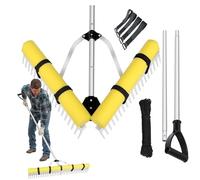 Adsfvs Râteau pour Bassin | Râteau Désherbeur de Lac - Outil Flottant de Désherbage avec Manche Long pour Jardins Plages Terrains de Baseball