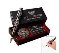 Adsfvs Stylo Plume pour Écriture | Métal Cadeau Collection - Stylo-Plume Avec Badge Commémoratif,Pour Mari Diplômé Dessin Journal Calligraphie Maison École