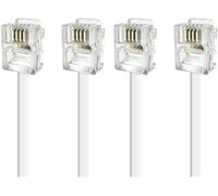 ADSL Cable Rj11 Male/Male Colour White 2M-Soft and flexible cable to connect to an ADSL box or modem (Pack of 2)
