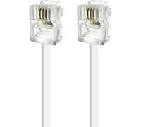 Adsl Rj11 Male to Male Connectors White-5 m long-Soft and flexible cord to connect to an ADSL box or modem
