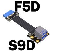 ADT-Carte mère interne 19/20 broches à 2 ports USB 3.0 Type A femelle,câble ruban plat avec trou de vis,adaptateur USB A90 résistant pour touristes - Type S9D-F5D-35CM