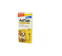 Parapharmacie > Vétérinaire > Produits Anti-parasites Pour Animaux > Produits Anti-Puces Et Anti-Tiques Pour Animaux AdTab 225 mg Puces et Tiques Chiens Comprimés à Croquer x 3 - Anti-puces et anti-ti