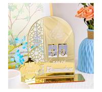 ADTUIUG Décorations de Ramadan pour la Table de la Maison, Calendrier du Compte à rebours Ramadan en Acrylique, 2025, de l’Avent, Avent l’Aïd(Yellow)