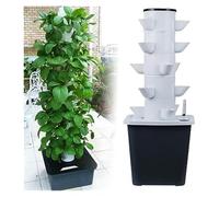 ADTUIUG Système de Culture hydroponique d'intérieur, Kit de Jardin hydroponique Vertical 30 Trous, jardinière à Tour aéroponique avec minuterie Pompe