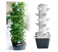 ADTUIUG Système de Culture hydroponique d'intérieur, Système hydroponique Vertical, Tour de Jardin en PVC qualité Alimentaire for Une Utilisation intérieure et extérieure(30 Holes)