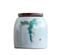 ADTUIUG Urne pour Animaux de Compagnie, Petite urne de crémation en céramique Multicolore for Cendres humaines, mémorial Partage d'animaux Compagnie avec boîte(Leaf)