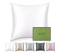 Adubor Taie Oreiller 100% Soie, 22 Momme Soie de Mûrier, Grade 6A, Taie d'oreiller Soie pour la Santé des Cheveux et de la Peau, avec Fermeture Éclair Dissimulée (60×60cm, Blanc, 1 pièce)