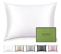 Adubor Taie Oreiller 100% Soie, 23 Momme Soie de Mûrier, Grade 6A, Taie d'oreiller Soie pour la Santé des Cheveux et de la Peau, avec Fermeture Éclair Dissimulée (50×70cm, Blanc, 1 pièce)