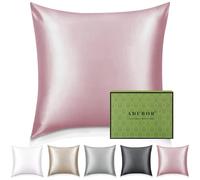 Adubor Taie Oreiller 100% Soie, 23 Momme Soie de Mûrier, Grade 6A, Taie d'oreiller Soie pour la Santé des Cheveux et de la Peau, avec Fermeture Éclair Dissimulée (60×60cm, Rose, 1 pièce)