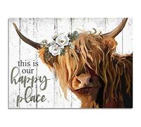 Adult 1000piece Jigsaw Puzzle with Flowers and Highland Cattle Art Painting Home Wall Decor 38x52cm
