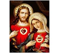 Adult 1000piece Puzzle of The Sacred Heart of Jesus and The Virgin Mary, Art Supplies, Canvas Wall Decoration, 50x70cm