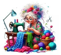 Adult 1500piece Puzzle Grandma Sewing Machine Art Suitable for Art Painting Crafts Suitable for Home Wall Decoration 57x87cm