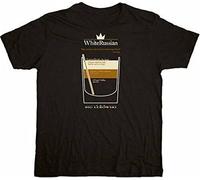 Adult Black Comedy Movie The Big Lebowski White Russian Cocktail T-T-Shirts à Manches Courtes Tee Black(Medium)