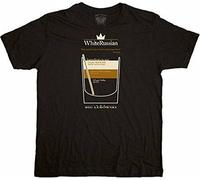 Adult Black Comedy Movie The Big Lebowski White Russian Cocktail White Yellow Black Red Mens Women t T-Shirts à Manches courtess männer Schwarz 100% Cotton Tee(Small)
