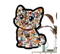 Adult Cat Puzzle, Wooden Jigsaw Toy, 135 Piece Game with Detailed Illustration, Cognitive Skill Builder, Interactive Puzzle with Cute Theme, Group Activity for Party School Family
