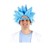 Adult Deluxe Ricky Sanchez Blue Wig and Eyebrow Costume Cosplay Accessory