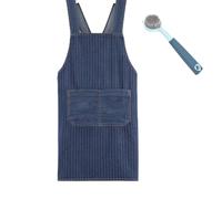 Adult Denim Cross Back Apron Lightweight Cotton with Front Pocket for Cooking,Gardening,Baking,BBQ & Everyday Use (stripes)