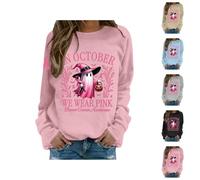 Adult Halloween Costumes Woman Sweats pour Femmes - Sweat à Capuche imprimé Halloween Sensibilisation Cancer du Sein Mode saisonnière Design Unique Confort Ultime (M)