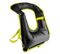 Adult High Buoyancy Portable Inflatable Kayaking Vest Snorkel Paddle Boarding Water Sports Swimming Boating Fishing Surfing Canoeing Outdoor Safety Gear Flotation Aid Vest(Black)