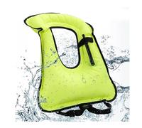 Adult Inflatable Float Jacket Lightweight Portable Kayaking Boating Fishing Swimming Compact Durable Quick-Dry Zipper Water Sports Safety Gear High Buoyancy Flotation Aid Vest(Green)