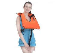Adult Inflatable Float Jacket Lightweight Portable Kayaking Boating Fishing Swimming Compact Durable Quick-Dry Zipper Water Sports Safety Gear High Buoyancy Flotation Aid Vest(Orange)