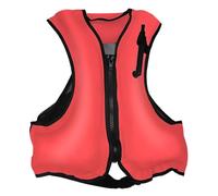 Adult Inflatable Kayaking Vest Bright Color Comfortable Water Sports Pool Beach Kayaking Boating Fishing Snorkeling Swimming Outdoor Safety Gear High Buoyancy Flotation(01-Red)