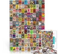 Adult Jigsaw Puzzles 1000 Pieces Psychedelic Color Splicing Poster Made of Cardboard，Suitable for People Aged 14 and Above for Home Decoration Interesting Stress Reduction Gifts。Size：38x52cm
