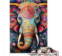 Adult Jigsaw Puzzles 1000 Pieces Psychedelic Elephant Chunky Puzzle Premium Cardboard for Adults Kids Age 12+ Family Games Christmas Birthday Gifts 1000pcs（26x38cm）