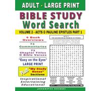 Adult Large Print Bible Study Word Search: Volume 2 - Acts and Pauline Epistles Part 1: Acts, Romans, and 1st & 2nd Corinthians