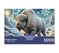 Adult Puzzle 1000 Pieces Puzzle Bison américainAnimaux de la jungleDIY Modern Wall Art Unique Gift Home Decor 38x26cm/1000pcs